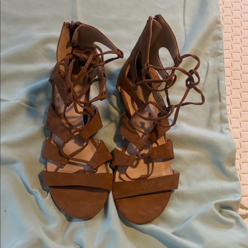 Topshop Tan Strappy Sandals